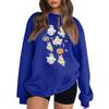 Women's Neck Long Sleeve Loose Fit Casual Sweatshirt Pullover Top with Halloween Print