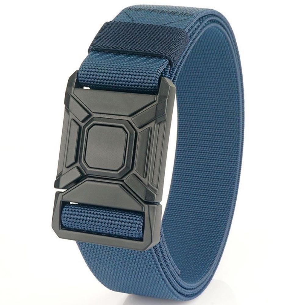 Luxury Brand Design Nylon Braided Belt Quick Release Plastic Fastener Waist Belt