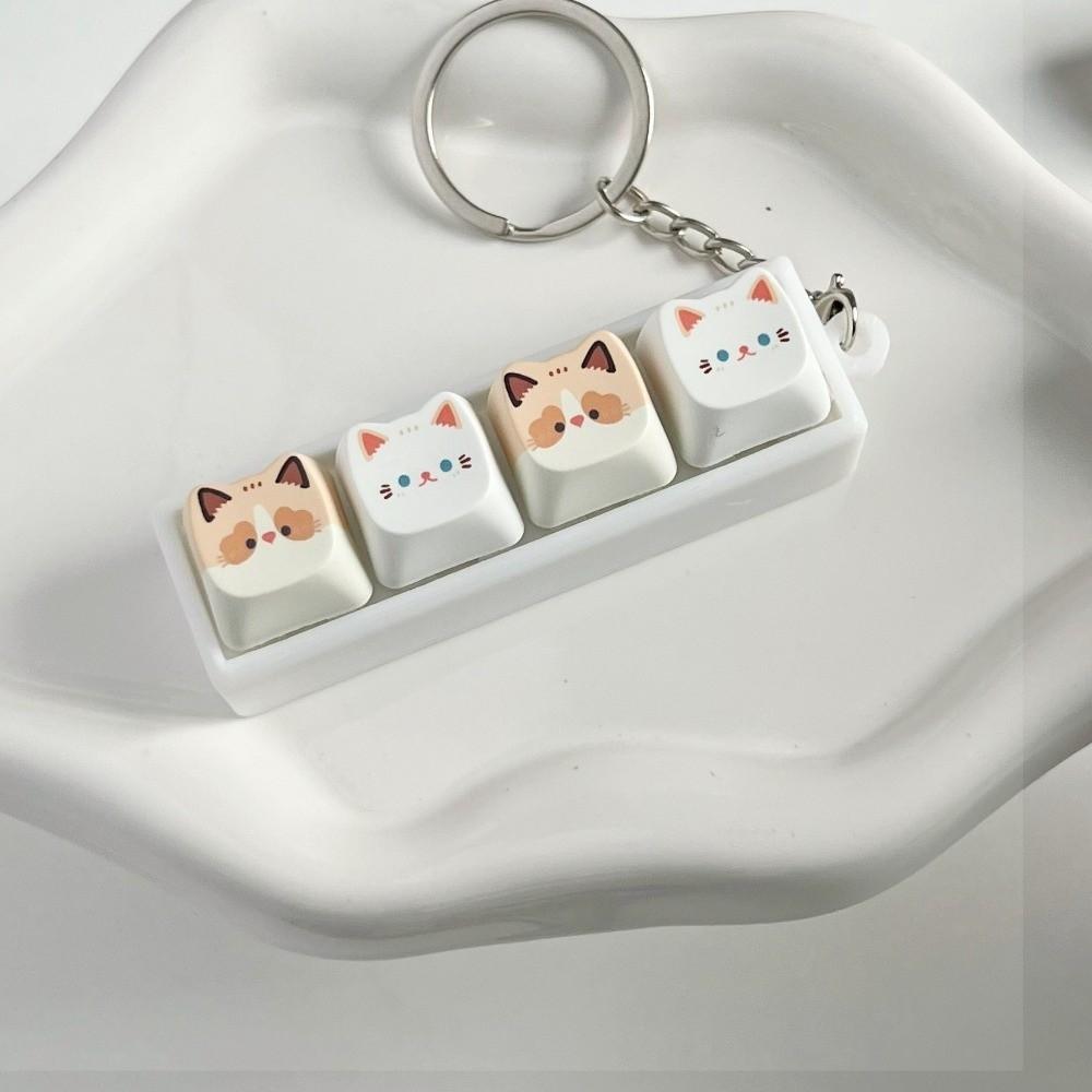 Cat Fidget Toy Keycap Keychain Reduction Keyboard Fidget Toy Bag Pendant