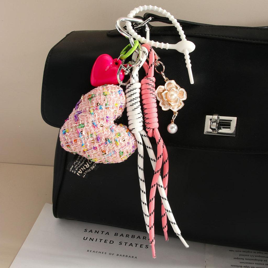 Fashion Cloth Girl Heart Bow Woven Rope Highend Bag Charm For Spring 2025