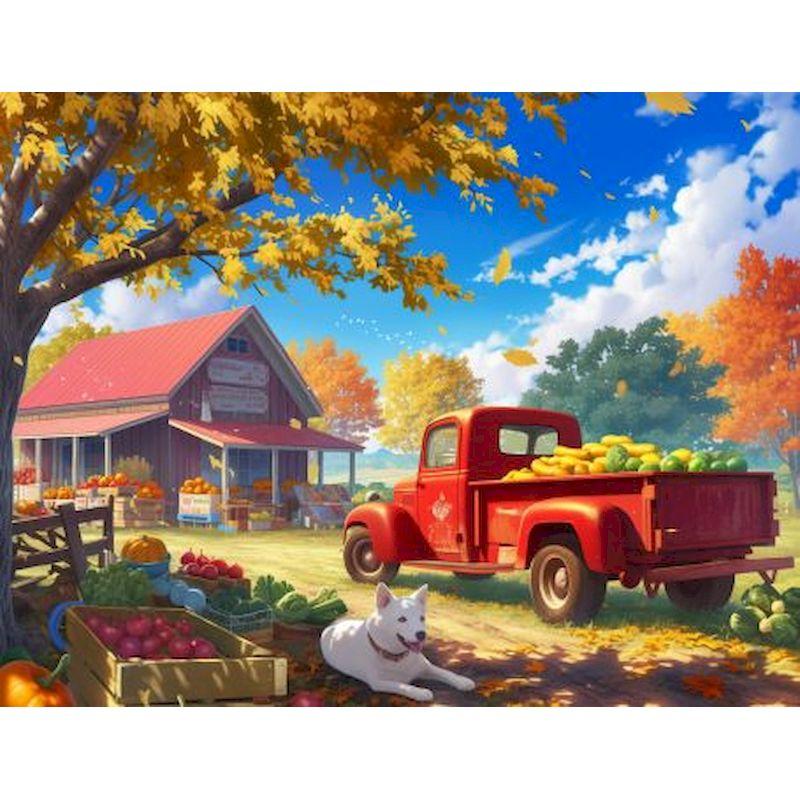 

GATYZTORY Acrylic Painting By Numbers Acrylic Paints Picture Drawing Red Cars For Adults For Handiwork Wall Art On Canvas Gift 30x20cm no frame коричневый