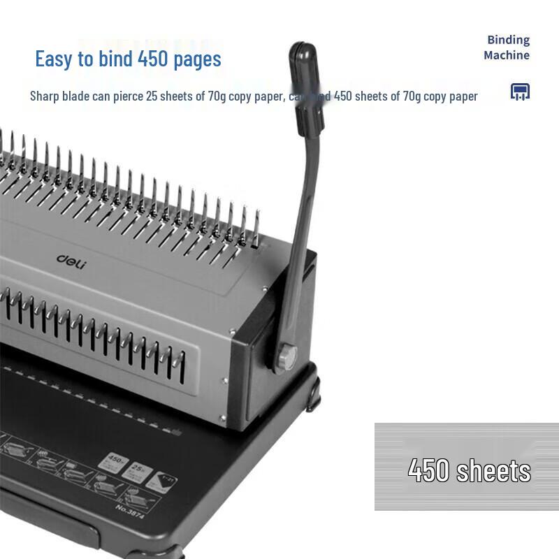 Deli 21-Hole Comb Binding Machine CN plug (adapter included)