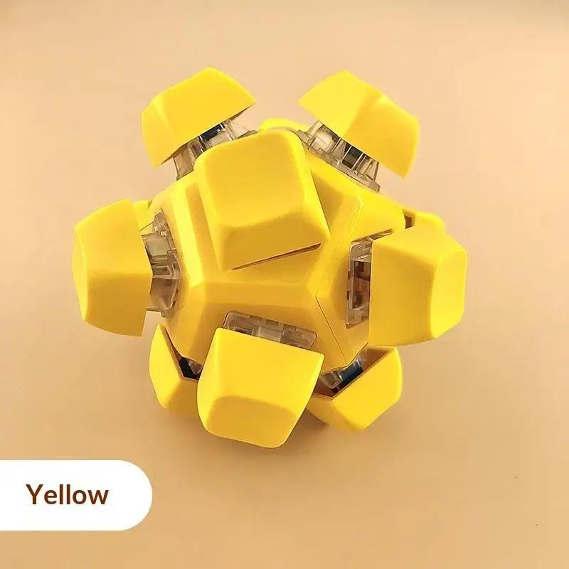 

Latest 12 Keys Magic Sphere Fidgeting Keychain Diy Keyboard Keys Button Finger Keyboard Cap Ease Stress Pass The Time Pinch Toy Adult