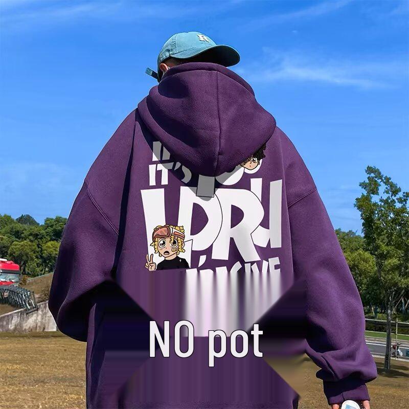 Men s American Style Letter Print Hoodie - Versatile Loose Fit for Spring & Autumn 5XL