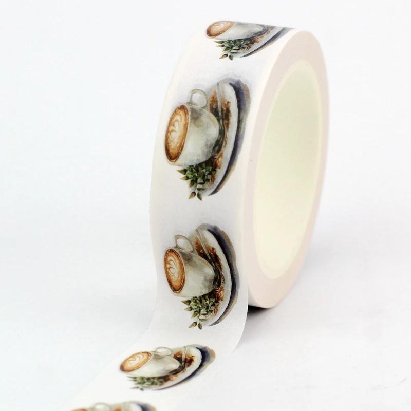 Eco Paper 1pc 10M Decor Mushrooms Flowers Cups Nautical Washi Tape Set for Scrapbooking Journaling Masking Tape Cute Stationery