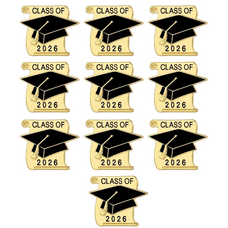 Saison de remise des diplômes 2026 Insigne de casquette doctorale en alliage Broche académique élégante pour diplômés Solide et poli Diamètre 25 mm