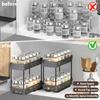 Large Capacity Seasoning Spcie Jar Racks Pull-out 2 Layers Plastic Storage Rack Multi-purpose Kitchen Organizer Cabinet Shelf