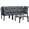 VidaXL Salon de Jardin 4 pcs, Chaises avec Dossier, Ensemble de Meubles, Mobilier de Patio Terrasse Extérieur, Noir et Gris 362803