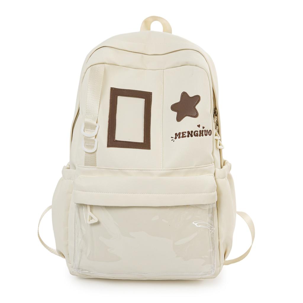Schoolbag Japanese Ins Schoolbag Female Versatile Girl Backpack Cute High Value Backpack Large Capacity Transparent Pain Bag