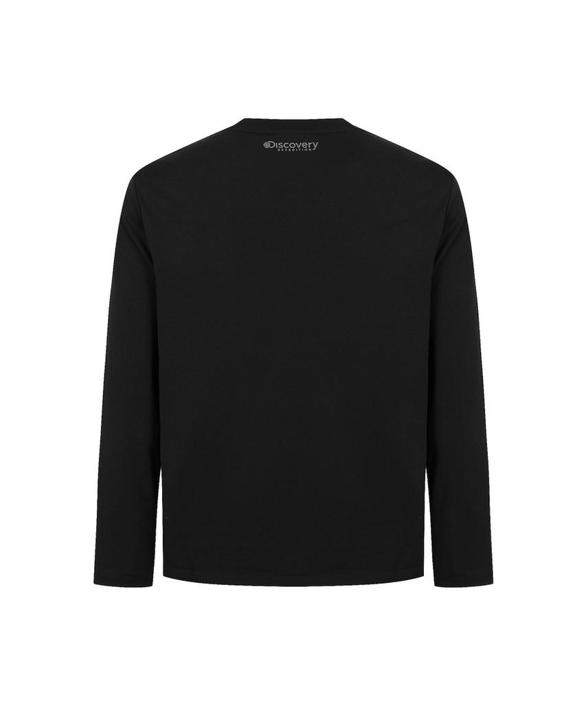 DISCOVERY EXPEDITION Men'S Long Sleeve T-Shirt With Chest Pocket (Functional Poly) (Black)