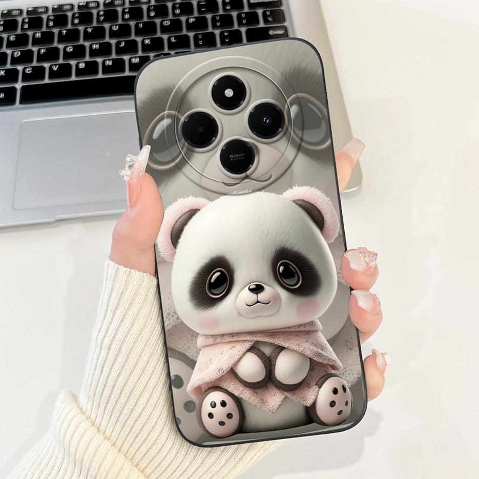 For Xiaomi Redmi 14C Case PocoC75 Cute Panda Cartoon Cover Soft TPU Phone Case For Xiaomi Poco C75 C 75 Redmi14C Back Cover Bags