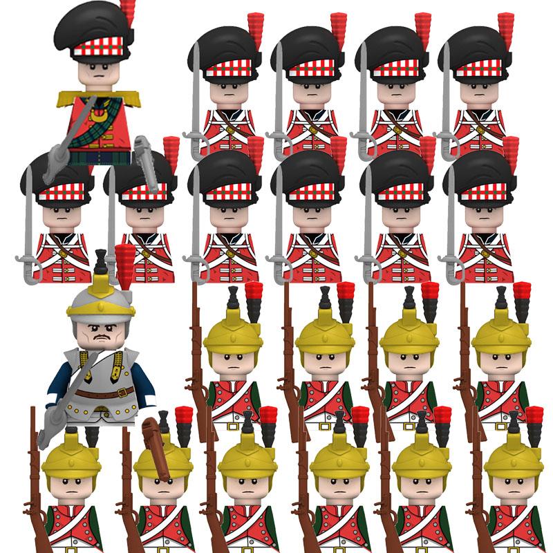 Medieval Castle Knight Soldier Building Blocks Napoleon Figures British French Infantry Cavalry General DIY Toy Gift S001