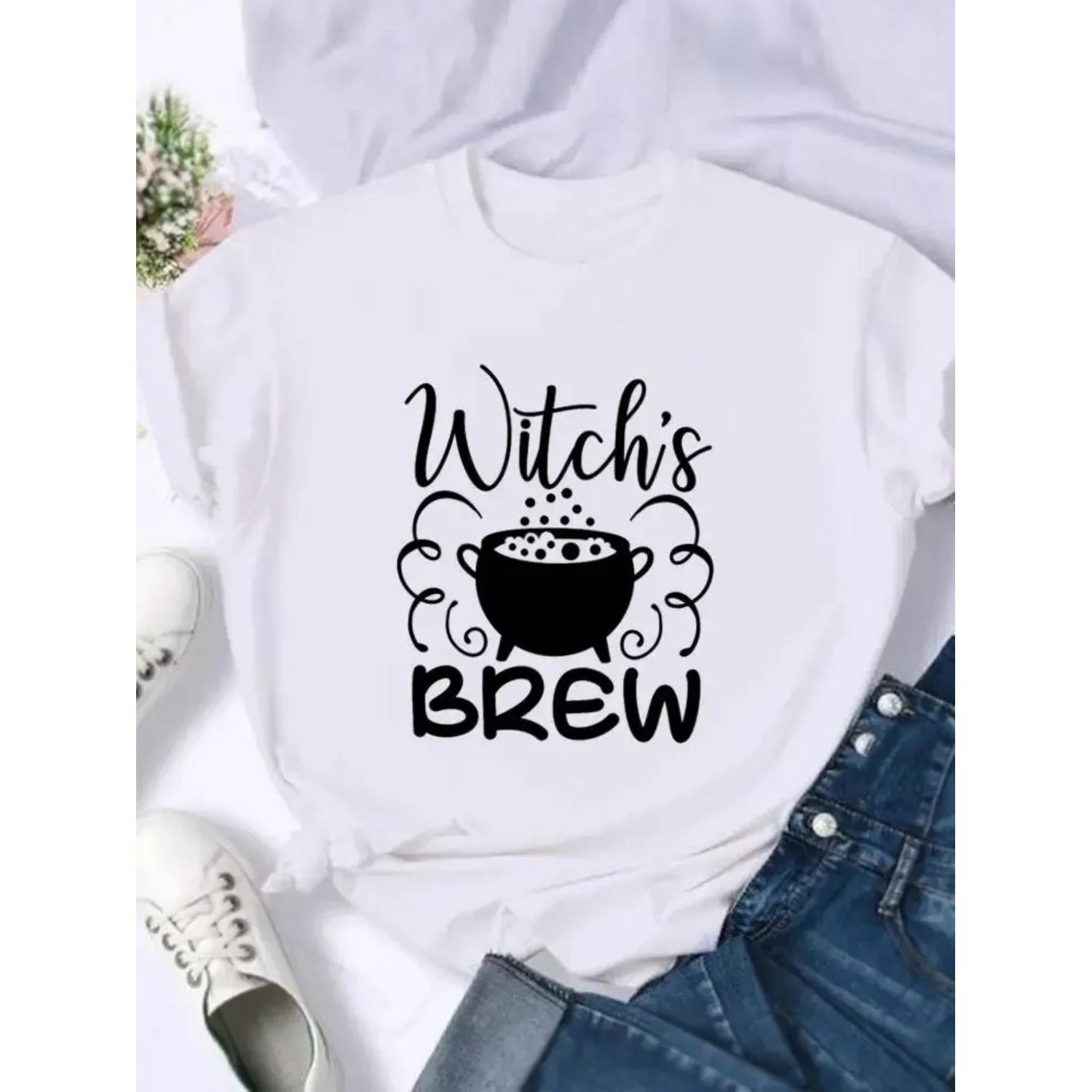 Clothing Short Sleeve Halloween Letter Style Thanksgiving Festival Women Female Fall Autumn T-shirts Top Graphic Tee S