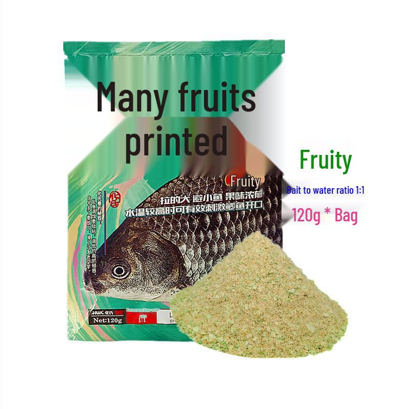 Hua Shi Musk Fruit Fragrance Crucian Carp Bait - 120g (Black Pit Lake Reservoir, Wild Fishing) - 1 Piece, 120 Bags