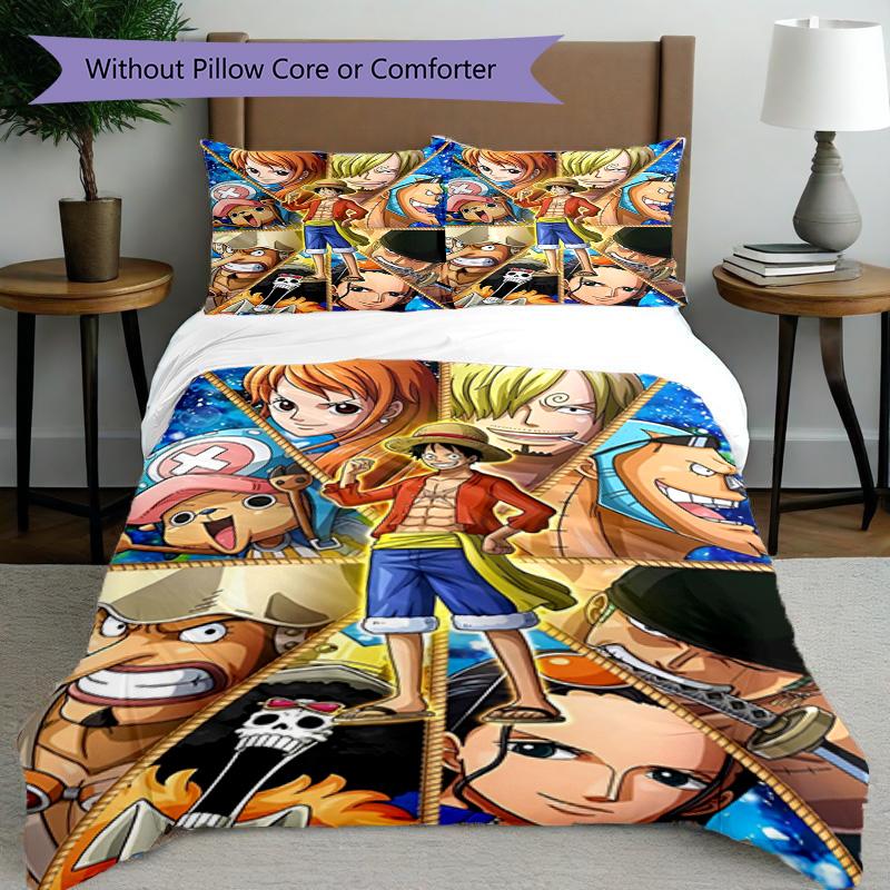 3pcs Duvet Cover Set (1*Duvet Cover + 2*Pillowcase, Without Core), One Piece Print Bedding Set, Bedroom Decor, All‑Season, Birthday Gift
