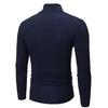 Männer Herbst Winter Slim Fit Bodenbildung T-shirt Rollkragen Lange Ärmel Einfarbig Elastische Dünne Pullover Tops Streetwear