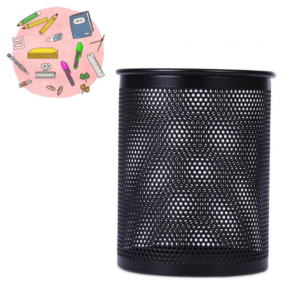 Mesh Pen Holder Large Capacity Prevent Slip Desktop Pen Container for Pencils Erasers Stationery