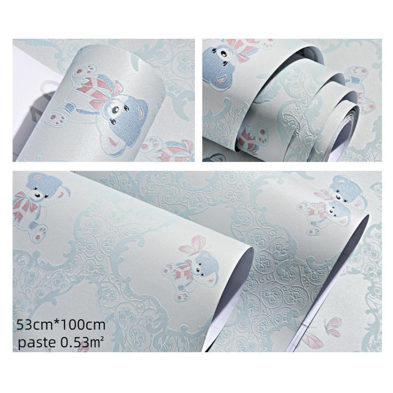 

Шпалери 53 см*100 см. Самоклеючі шпалери для кімнати з мультфільмами. 3d Наклейки на стіну. Рожеві дитячі наклейки на флізеліновій тканині. 53cm*1m