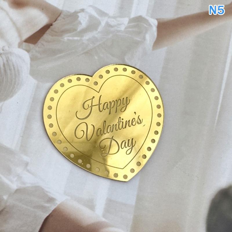 Acrylic Valentine'S Day Party Cake Topper Hearts And Circles Gold Wedding Cupcake Toppers Birthday Gift Dessert Decoration
