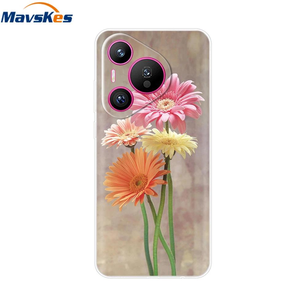 For Huawei Pura 70 Case Cute Cartoon Painted Cover Clear TPU Phone Cases For Huawei Pura 70 Pro+ Plus Pure70 70Pro Soft Fundas