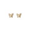925 Silver Inlaid Crystal Butterfly Stud Earrings Women Classic Daily Jewelry Exquisite Quality