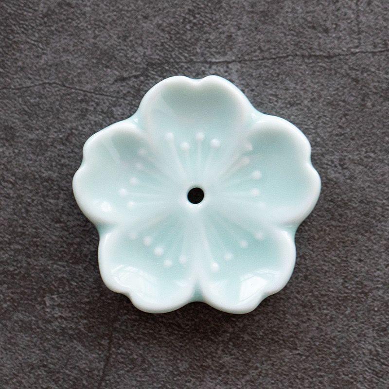 Cherry Blossom Ceramic Incense Stick & Coil Holder - Japanese Indoor Incense Burner