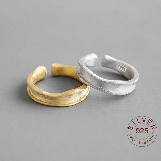 

Silver Color European and American jewelry simple irregular concave-convex ring fashion tide flow open ring серебряный
