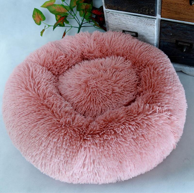 Eryan All-Season Long Plush Round Pet Bed