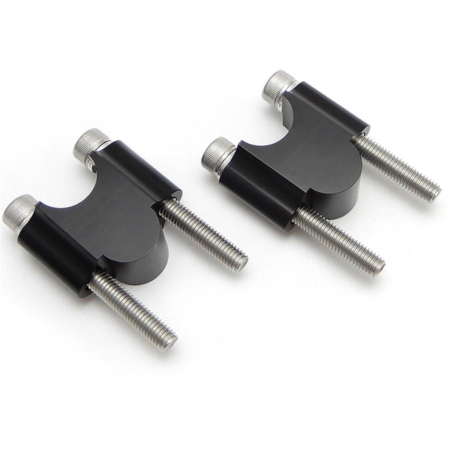 Universal Black CNC Aluminum Motorcycle 1 1/8" Handlebar Clamp Risers 28mm Rise