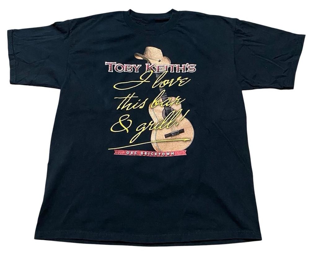VTG Toby Keith Bar and Grill For Fans Cotton Black T Shirt S-5XL Unisex TR591 Unisex T-Shirt M