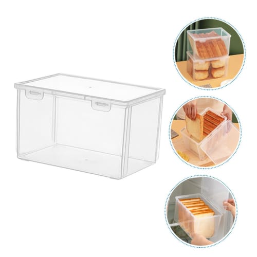 Hoement Clear Food Storage Box, Toast Storage Container, Reinforced, Food Fresh