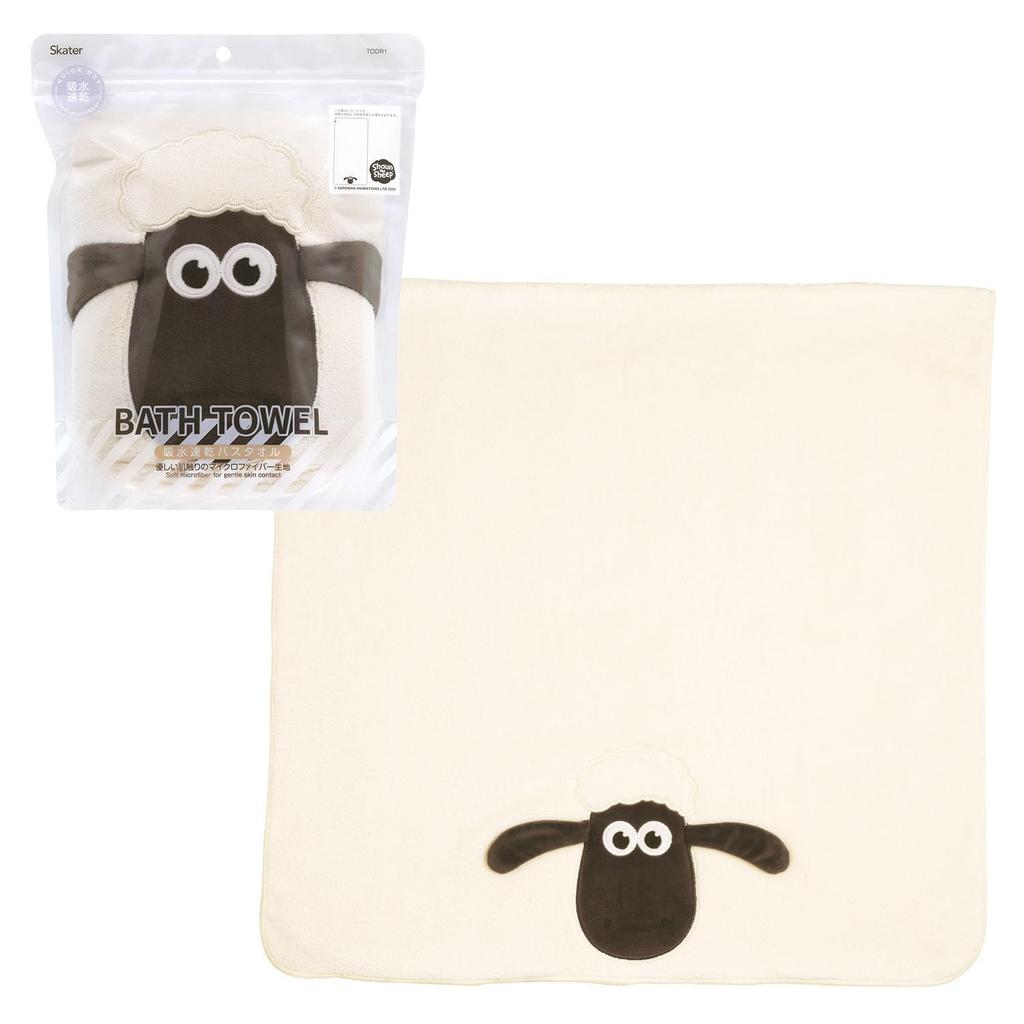 Skater Shaun the Sheep Bath Towel, 60cm x 120cm, TODR1-A, Quick-Drying, Absorbent
