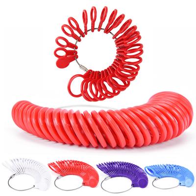 Parmak Ölçü Aleti Yüzük Ölçer Tüm İngiltere Bedenleri AZ ABD Bedenleri 0-13 Plastik Damgalı