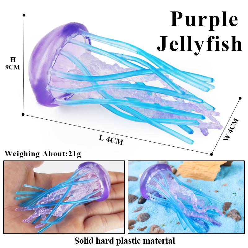 Oenux Ocean Starfish Sea Anemone Coral Jellyfish Squid Shrimp Crab Shark Animals Model Action Figures Pvc Miniature Kid Toy Gift