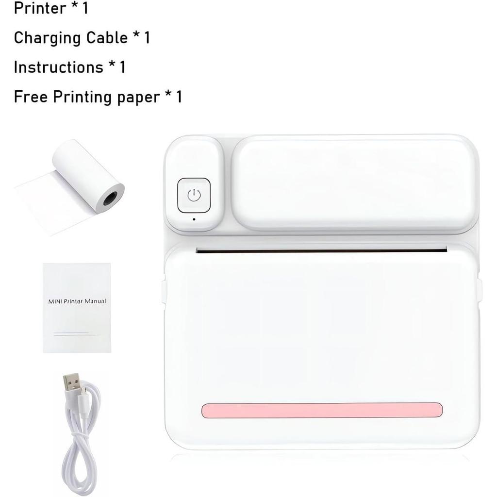 Mini Sticker Printer, Bluetooth Mini Printer , Portable Inkless Print Pod Thermal Printer for Study Notes, Anatomical Diagram, Photos, Journals, DIY