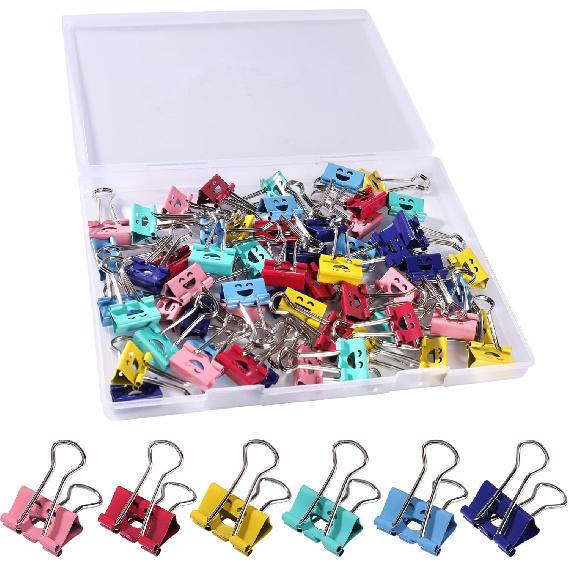 Ufmarine 60 Pcs Small Binder Clips 3/4 Inch, Cute Smiling Binder Clips for Officee