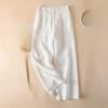 Linen Loose Wide Leg Women's Pants  Thin Cotton Linen High Waist Drooping Cropped Slimming Casual Straight Trousers
