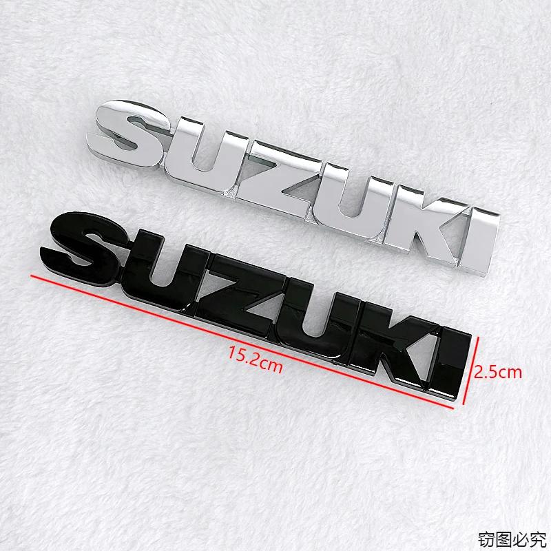 Car Logo 2/3/4/5pcs ABS Glossy Black Replaced Front Rear Badge Sticker for SUZUKI Swift Steering Wheel Center Emblem Trunk Decal