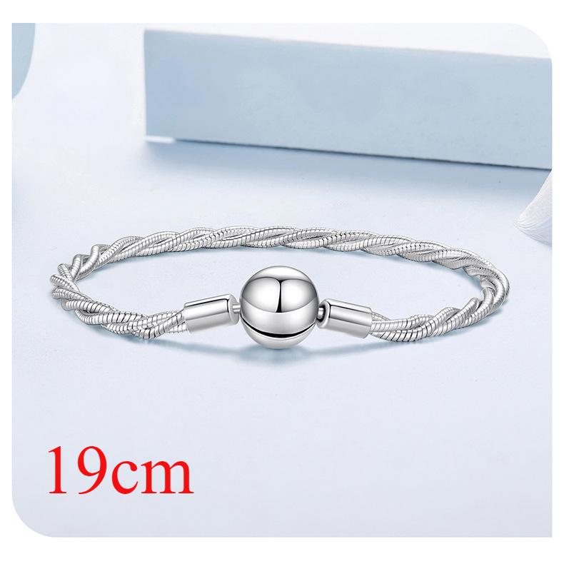 Winding Basic Chain Bracelet Simple And Versatile S925 Sterling Silver Snake Bone Chain Bracelet
