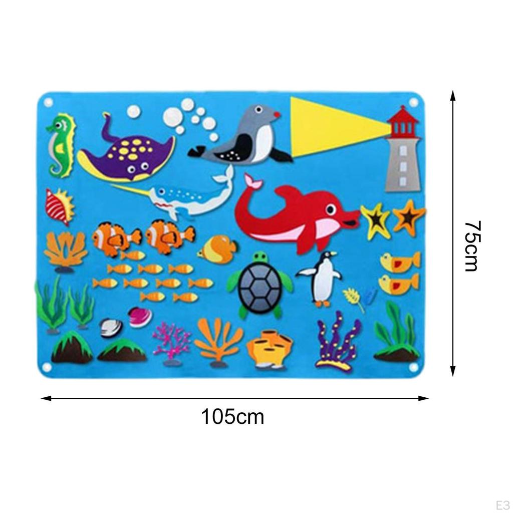 Felt Boards Wall Hanging Cartoon Pattern Story DIY Board Toy