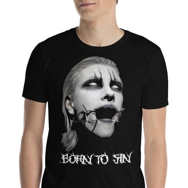 

Born To Sin Satanic Metal Horror Gothic Goth Short-Sleeve Unisex T-Shirt XL