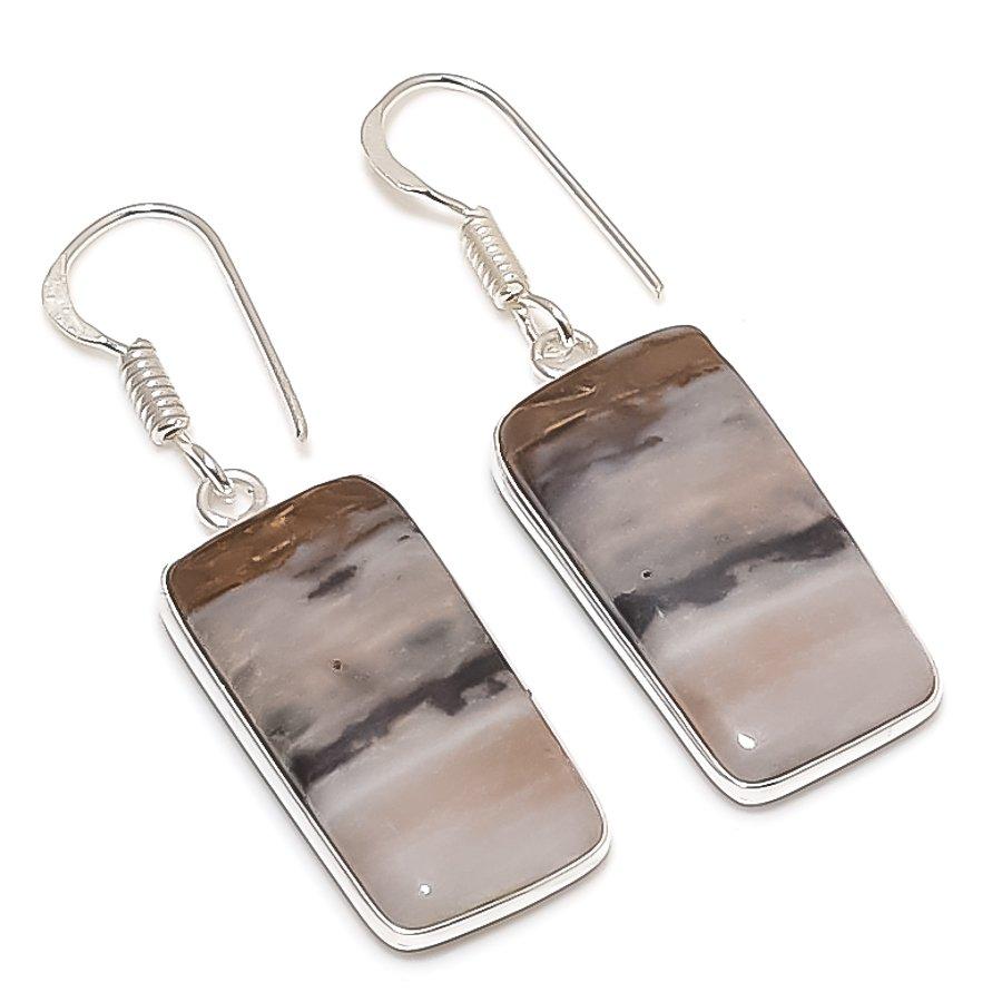

Natural Picasso Jasper Gemstone 925 Sterling Silver Jewelry Earring 1.69 i9O91