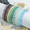 Multi-Color Transparent Crystal Bead Bracelet for Women - Layered French Style Jewelry