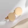 1 Pair Fashionable Stainless Steel Cufflinks Smooth Surface Gold Color Round Cufflinks Man's Suit Accessories