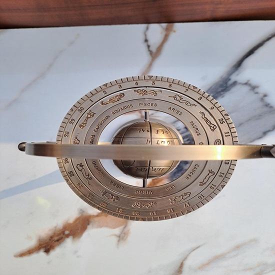 Nautical Brass Armillary Sphere Globe with Arrow Astronomical Zodiac 30.48 cm Desk Decor Offices, Libraries, Studies Christmas Holiday Decor Gifting