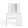 Toeletta Marina 4P Specchio Mijas Destro 4 Cassetti 4 Ripiani Bianca Per Camera da Letto