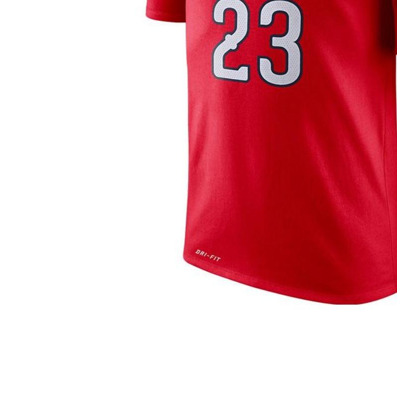 Nike Dri-Fit NBA Pelicans Davis Logo Print Crew Neck T-Shirt Men Tops Red 870793-657