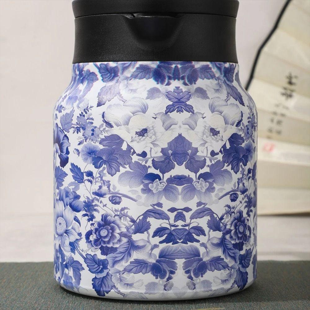 Stainless Steel Vintage Floral Tea Thermos Drip-Proof Mini Hot Tea Pot Stewed Tea Maker  Kitchen