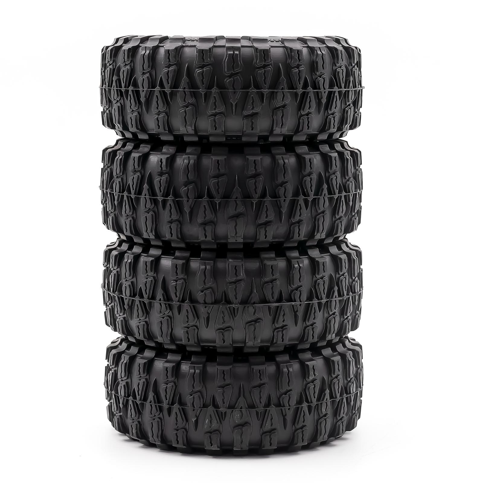 

Remote Control Tires, 4pcs Rubber Crawler Tires 2.2inch 120mm with Advanced Grip Design, for 4 6 Scx10 90046 1Celsius10 RC Car