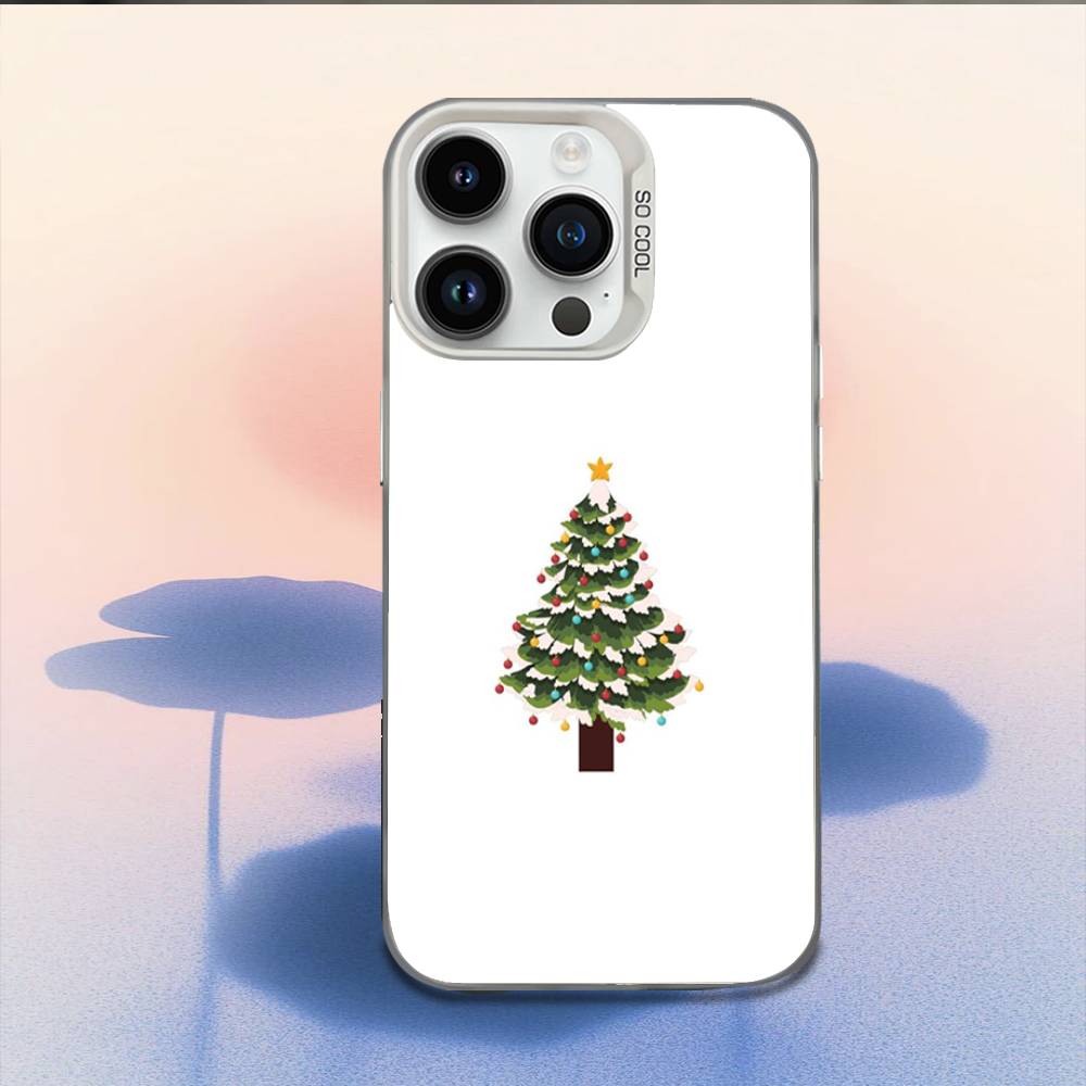

Festive Christmas Tree Graphic Phone Case For iPhone 16,15,14,13,12,11,Mini,Pro,E,MAX White Candy Matte Shockproof Cover iPhone13mini